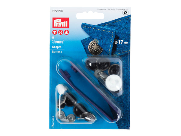 Prym 622210 Jeansknöpfe altsilber - Ø 17mm - 8 Stück
