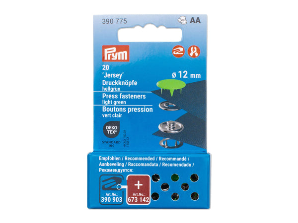 Prym 390775 Druckknöpfe Jersey hellgrün - Ø 12mm - 20 Stück, kompatibel mit dem Vario Creative Tool