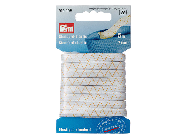 Prym 910105 Standard-Elastic 5m x 7mm - Weiß