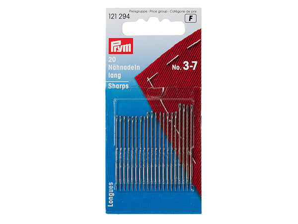 Prym 121294 Nähnadeln lang silberfarbig - No. 3-7 - 20 Stück