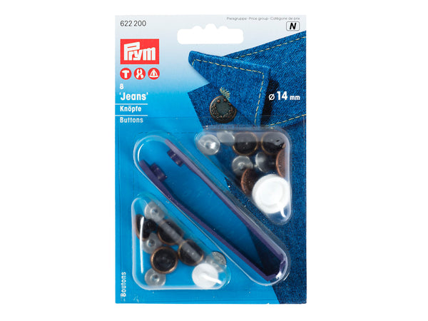 Prym 622200 Jeansknöpfe altkupfer - Ø 14mm - 8 Stück