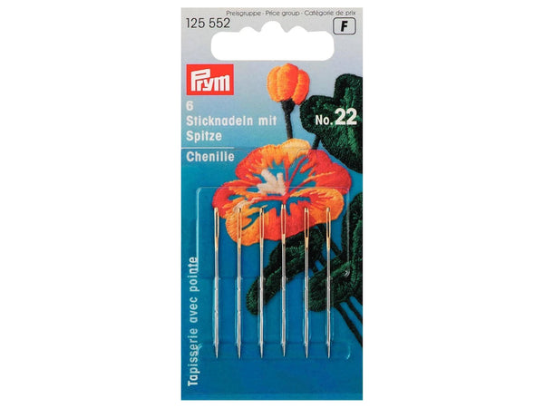 Prym 125552 Sticknadeln mit Spitze - Ø 0,9mm x 40mm No. 22 - 6 Stück