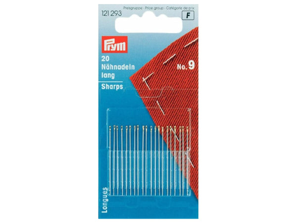 Prym 121293 Nähnadeln lang silberfarbig - Ø 0,6mm x 34mm No. 9 - 20 Stück