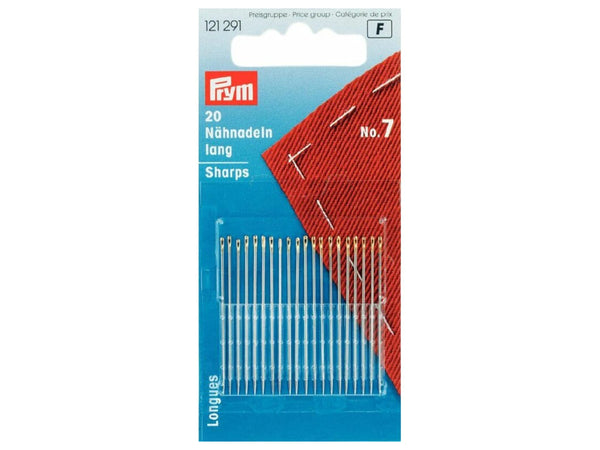 Prym 121291 Nähnadeln lang silberfarbig - Ø 0,7mm x 38mm No. 7 - 20 Stück