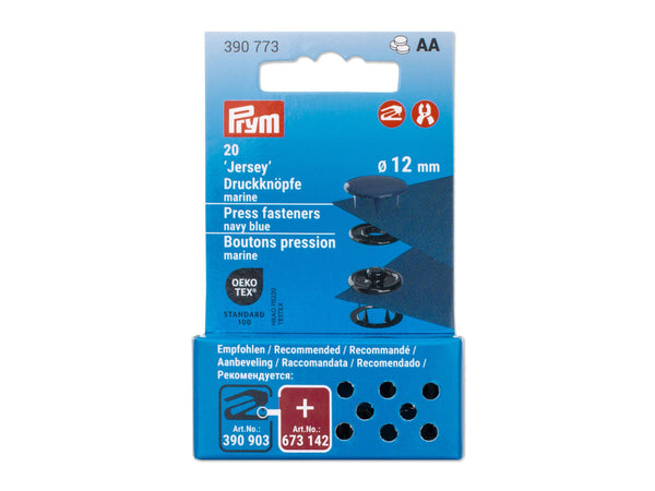 Prym 390773 Druckknöpfe Jersey marine - Ø 12mm - 20 Stück, kompatibel mit dem Vario Creative Tool