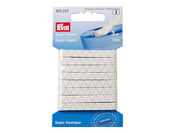 Prym 910253 Super-Elastic 3m x 7mm - Weiß