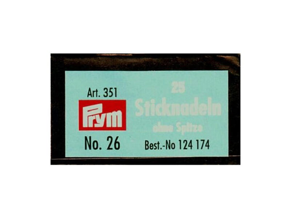 Prym 124174 Sticknadeln ohne Spitze silberfarbig - Ø 0,6mm x 34mm No. 26 - 25 Stück