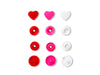 Prym Love 393031 Nähfrei Druckknöpfe Color Snaps Herz 12,4mm rot-weiß-pink 30 Stück