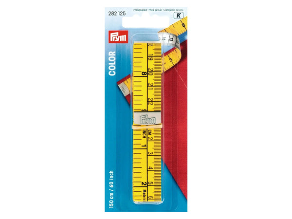 Prym 282125 Maßband Color Analog cm/inch gelb-weiß 150cm