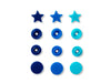 Prym Love 393060 Nähfrei Druckknöpfe Color Snaps Sternform 12,4mm blau-türkis-marine 30 Stück