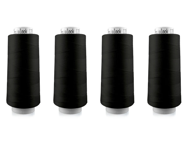 Amann Trojalock No. 120 Overlockgarn Nähgarn 4x 2500m 4000 - Schwarz