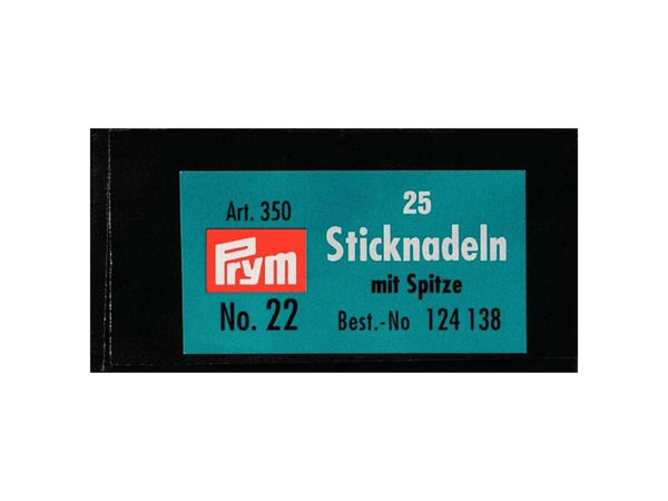 Prym 124138 Sticknadeln mit Spitze silberfarbig - Ø 0,9mm x 40mm No. 22 - 25 Stück
