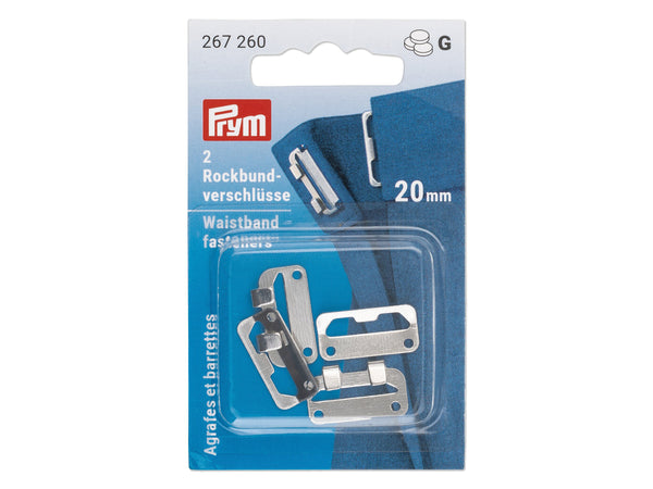 Prym 267260 Rockbundverschlüsse silberfarbig - 20mm - 2 Stück