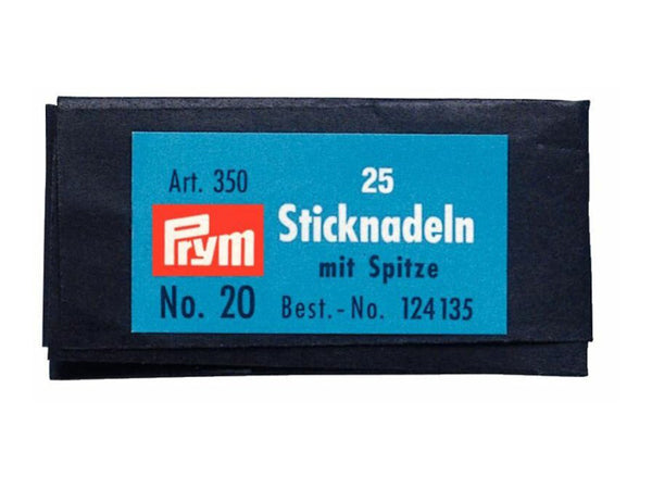 Prym 124135 Sticknadeln mit Spitze silberfarbig - Ø 1,0mm x 43mm No. 20 - 25 Stück