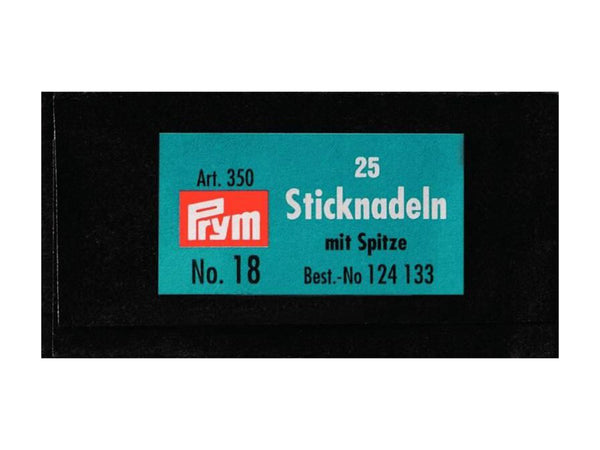 Prym 124133 Sticknadeln mit Spitze silberfarbig - Ø 1,2mm x 50mm No. 18 - 25 Stück