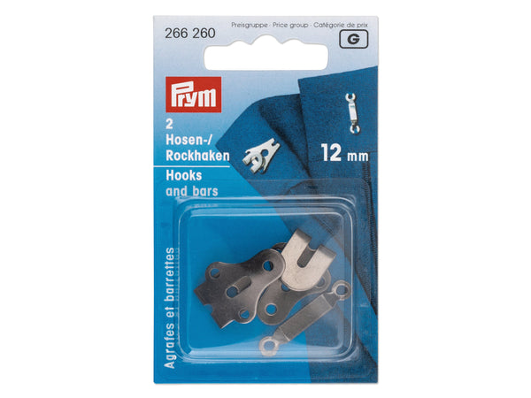 Prym 266260 Hosen- / Rockhaken schwarz - 12mm - 2 Stück