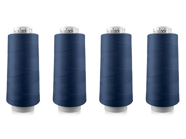 Amann Trojalock No. 120 Overlockgarn Nähgarn 4x 2500m 1316 - Blau