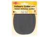 Kleiber 89601 Velours-Leder Imitat Flecken Klein zum Annähen vorgelocht mittelgrau - ca. 13cm x 10cm - 2 Stück