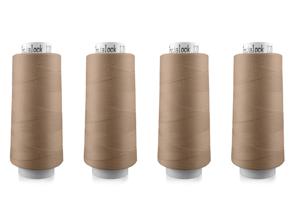 Amann Trojalock No. 120 Overlockgarn Nähgarn 4x 2500m 1222 - Dunkelbeige