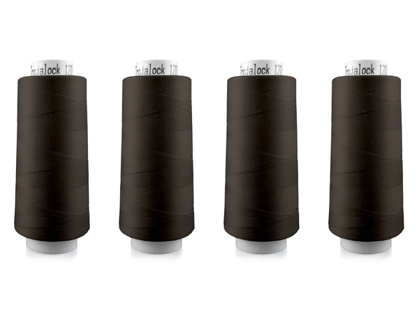 Amann Trojalock No. 120 Overlockgarn Nähgarn 4x 2500m 1002 - Tiefbraun