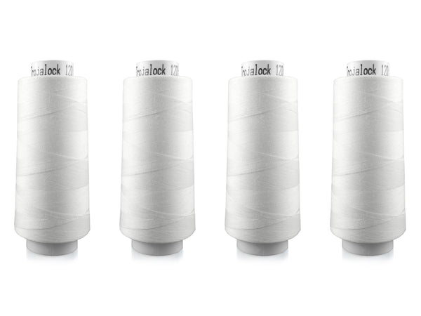 Amann Trojalock No. 120 Overlockgarn Nähgarn 4x 2500m 1000 - Rohweiß