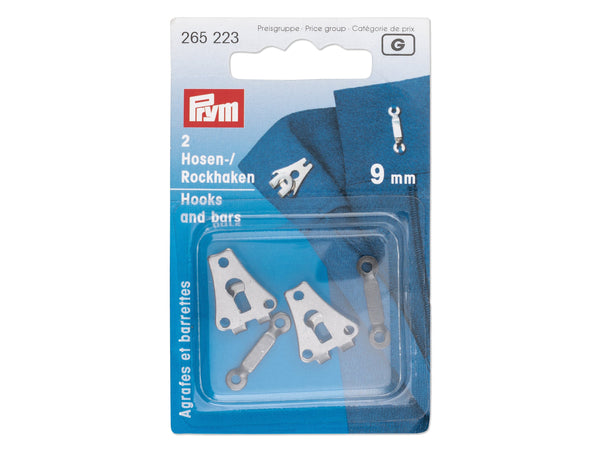 Prym 265223 Hosen- / Rockhaken schwarz - 9mm - 2 Stück
