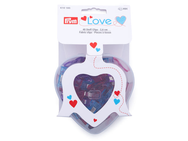 Prym 610185 Stoffclips Herzbox 2,6cm bunt - 40 Stück