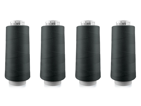 Amann Trojalock No. 120 Overlockgarn Nähgarn 4x 2500m 0416 - Dunkelgrau