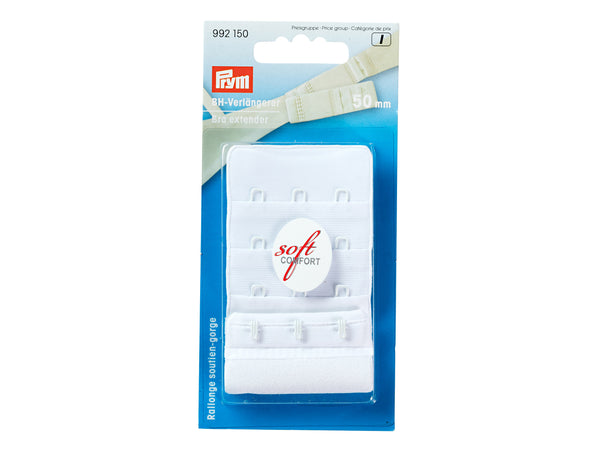 Prym 992150 BH-Verlängerer soft comfort 3 x 3 Haken weiß - 50mm