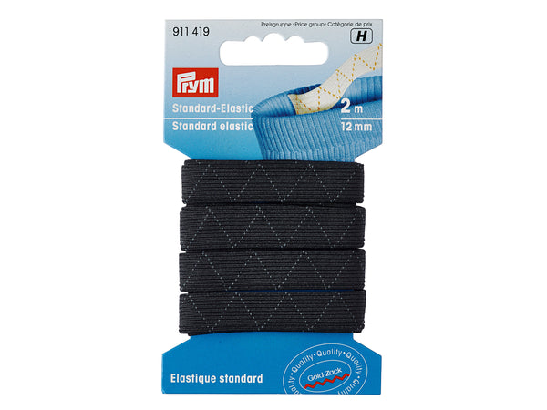 Prym 911419 Standard-Elastic 2m x 12mm - Schwarz