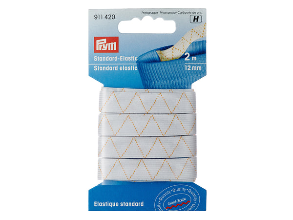 Prym 911420 Standard-Elastic 2m x 12mm - Weiß