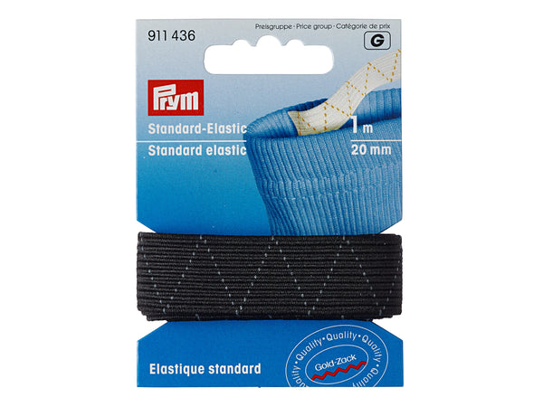 Prym 911436 Standard-Elastic 1m x 20mm - Schwarz