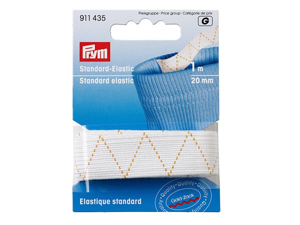 Prym 911435 Standard-Elastic 1m x 20mm - Weiß