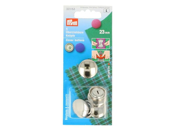 Prym 323153 Überziehbare Knöpfe aus Metall Ø 23mm - 4 Stück