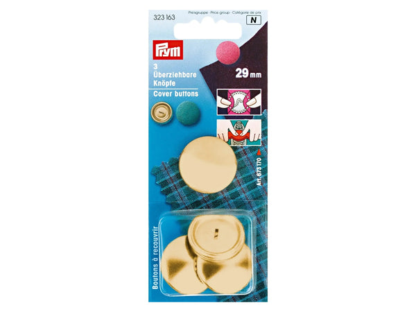 Prym 323163 Überziehbare Knöpfe aus Metall Ø 29mm - 3 Stück