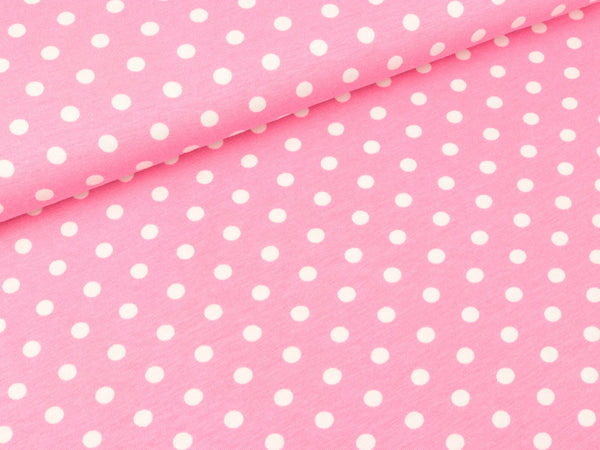 Stenzo Baumwolljersey rosa mit weißen Punkten