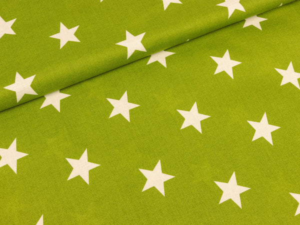 Baumwollstoff Grandy Sterne auf kiwigrün