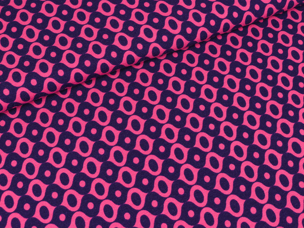 Baumwolljersey Mats Retromuster pink-violett