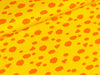 Baumwolljersey Wölkchen orange auf Gelb