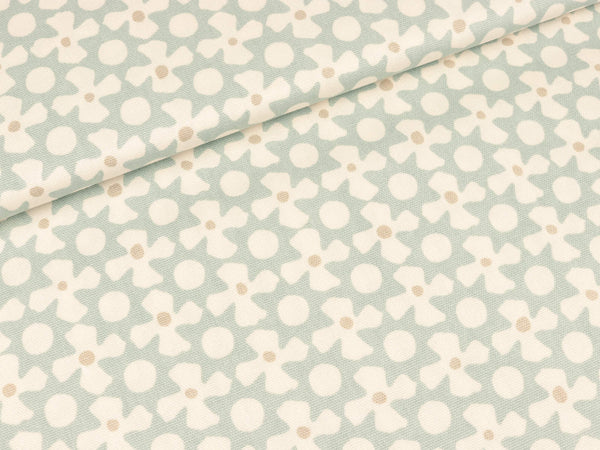 Baumwollstoff Reef wasserblau-weiß