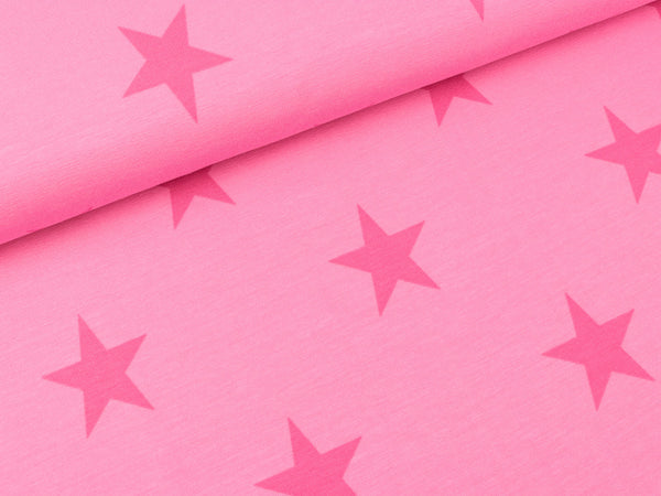Baumwolljersey Mea Sterne pink auf Rosa