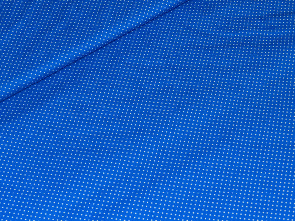 STENZO Baumwollstoff Pünktchen weiß auf türkis