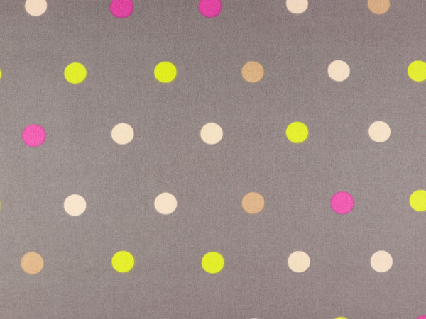 Beschichtete Baumwolle Leona grau mit Dots