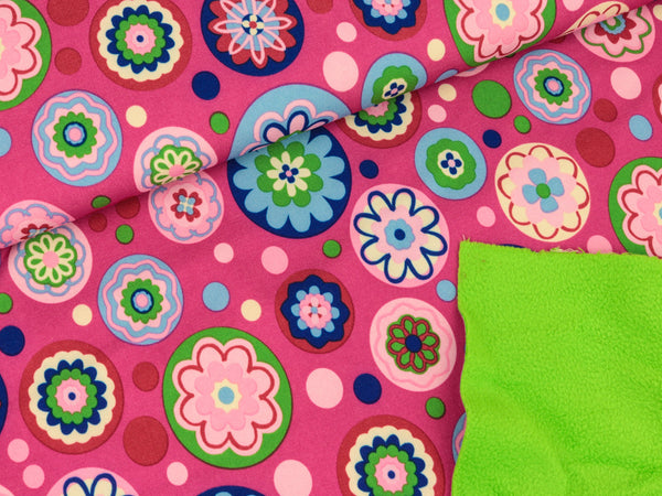 Softshell Blumenkreise pink-bunt