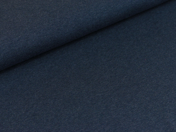 Baumwolljersey Jaro dunkles jeansblau meliert