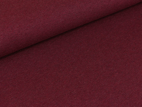 Baumwollsweat Jenna weinrot uni