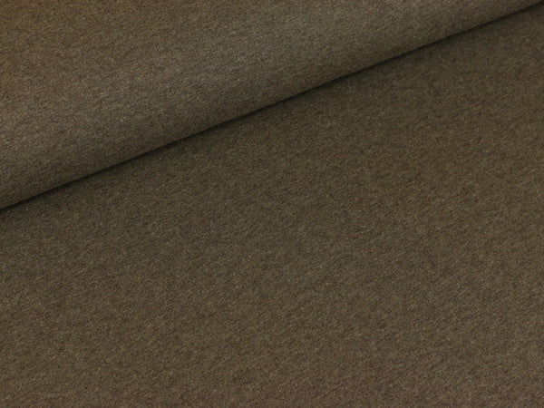 Baumwollsweat Jenna nussbraun meliert uni