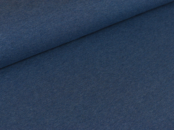 Baumwollsweat Jenna mittleres jeansblau meliert uni