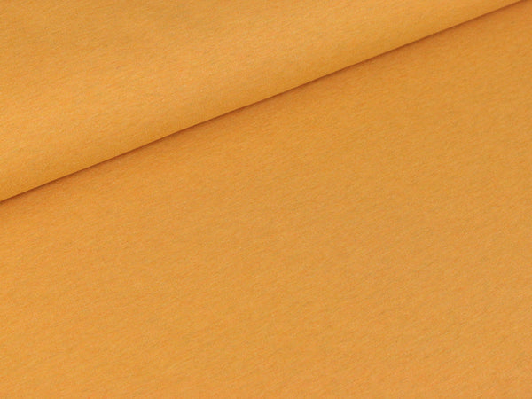 Baumwollsweat Jenna senfgelb meliert uni