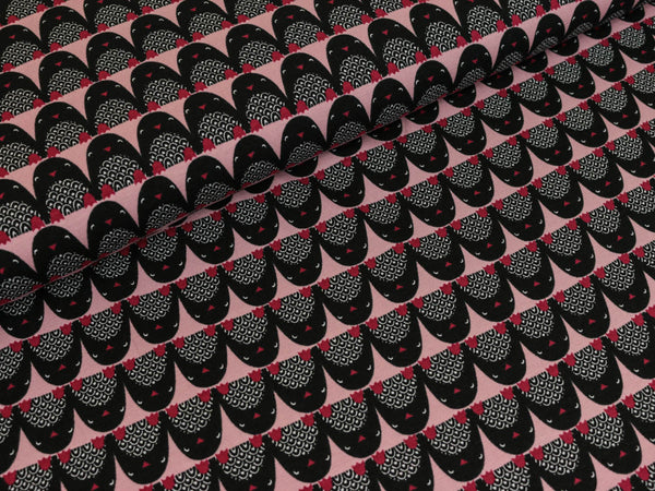 Baumwolljersey Pinguine auf Rosa